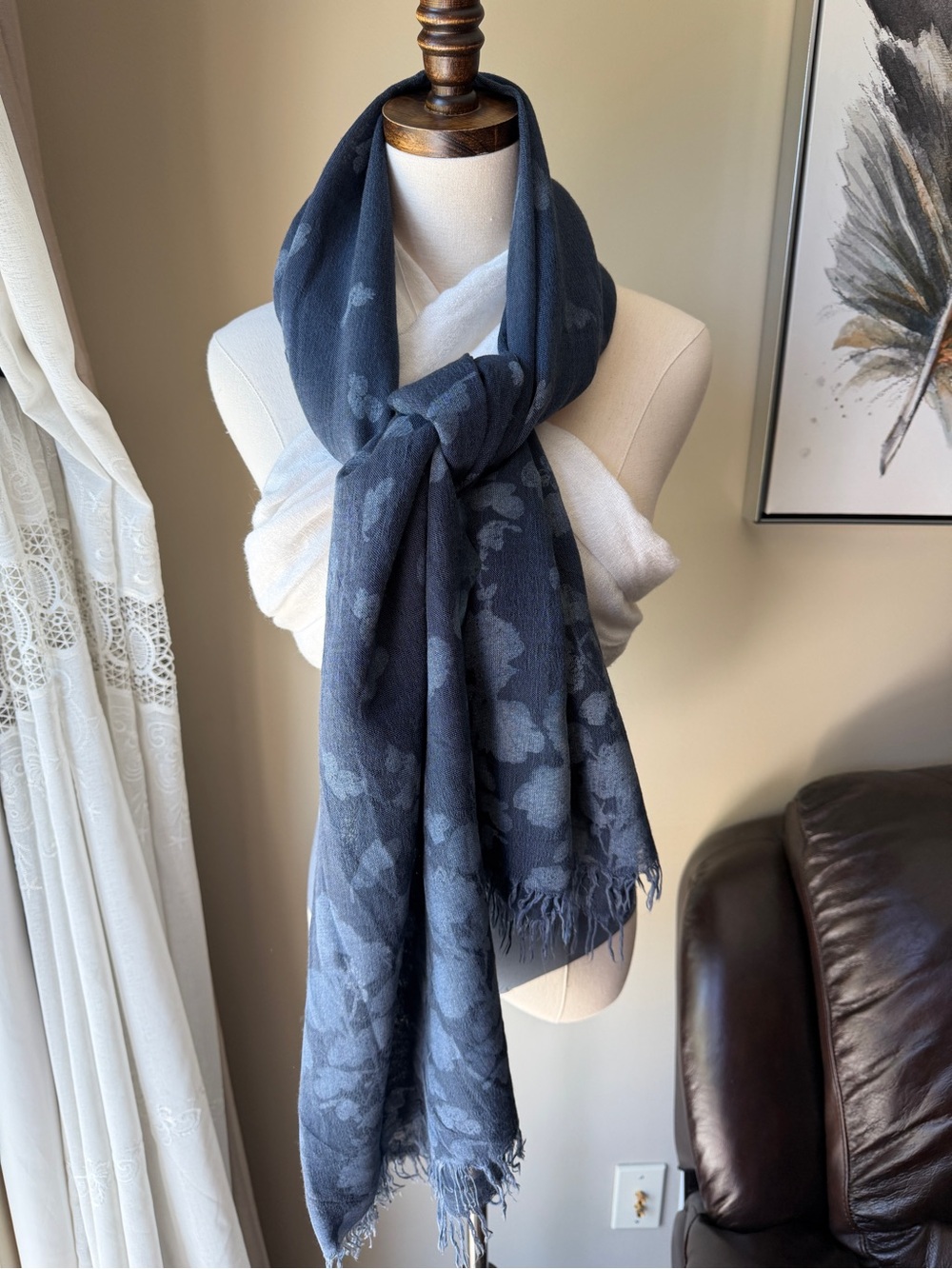 Weekend MaxMara Blue Floral Scarf